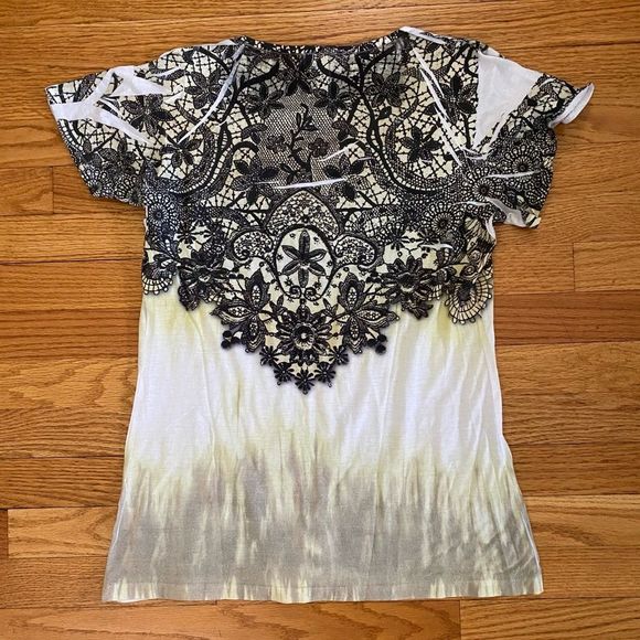 Susan Lawrence Boat Neck Shirt Women’s Small Multicolor Flare Sleeve Top Casual - Picture 2 of 6